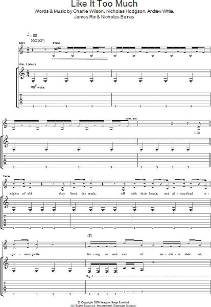 Like It Too Much - Guitar TAB, New, Main