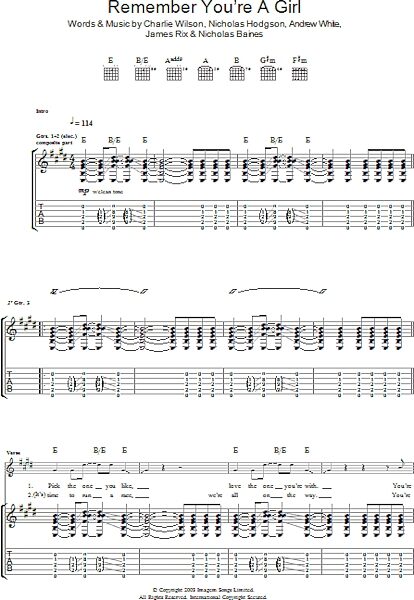 Remember You're A Girl - Guitar TAB, New, Main
