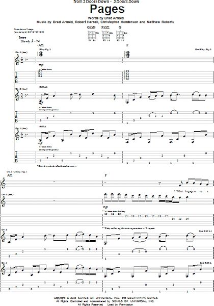 Pages - Guitar TAB, New, Main