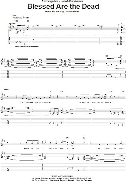 Blessed Are The Dead - Guitar TAB, New, Main
