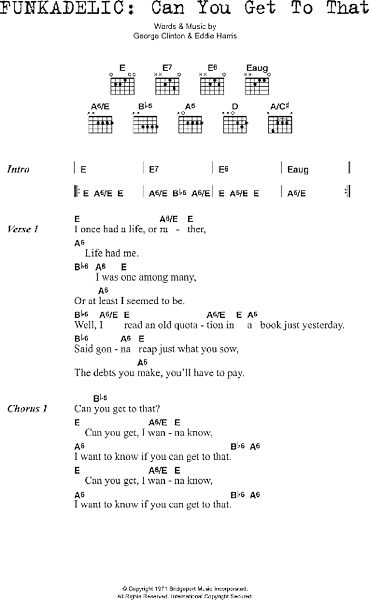 Can You Get To That - Guitar Chords/Lyrics, New, Main