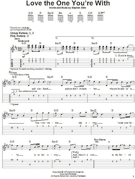Love The One You're With - Easy Guitar with TAB, New, Main
