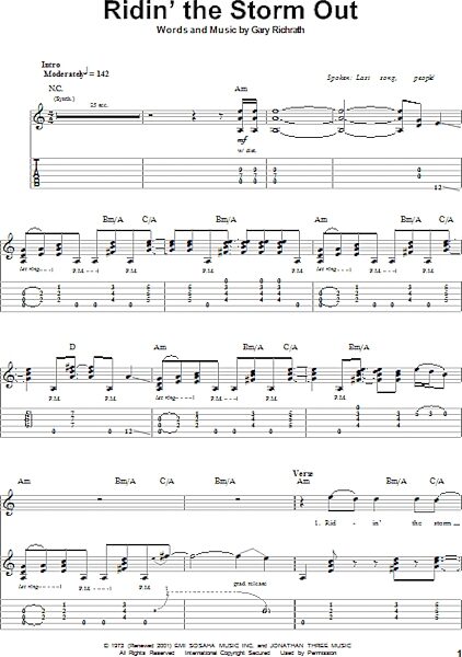 Ridin' The Storm Out - Guitar Tab Play-Along, New, Main