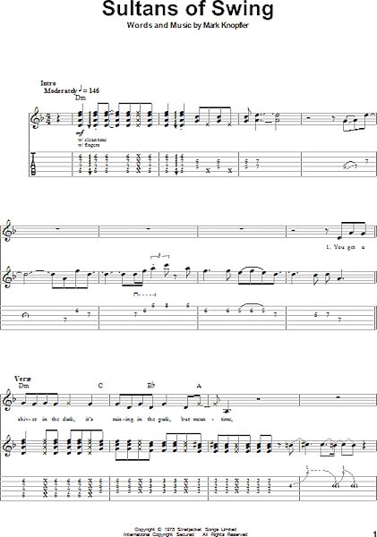 Sultans Of Swing - Guitar Tab Play-Along, New, Main