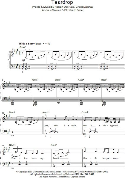 Teardrop - Easy Piano, New, Main