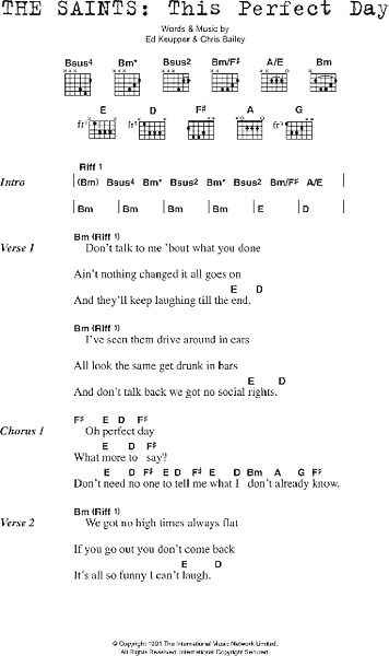This Perfect Day - Guitar Chords/Lyrics, Main