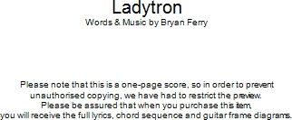 Ladytron - Guitar Chords/Lyrics, New, Main