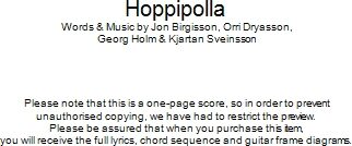 Hoppipolla - Guitar Chords/Lyrics, New, Main