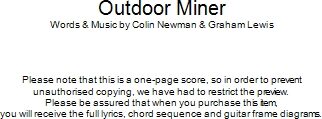 Outdoor Miner - Guitar Chords/Lyrics, New, Main