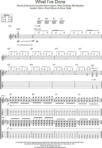What I've Done - Guitar TAB, New, Main