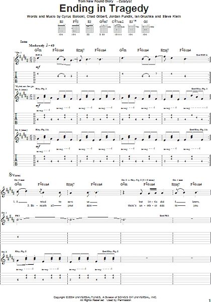 Ending In Tragedy - Guitar TAB, New, Main