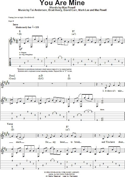 You Are Mine - Guitar Tab Play-Along, New, Main