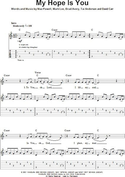 My Hope Is You - Guitar Tab Play-Along, New, Main
