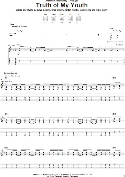 Truth Of My Youth - Guitar TAB, New, Main