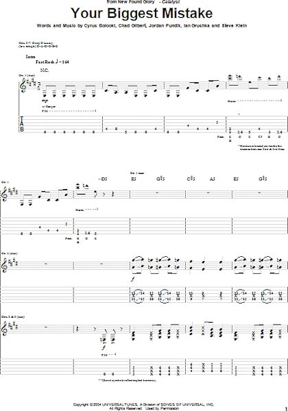 Your Biggest Mistake - Guitar TAB, New, Main