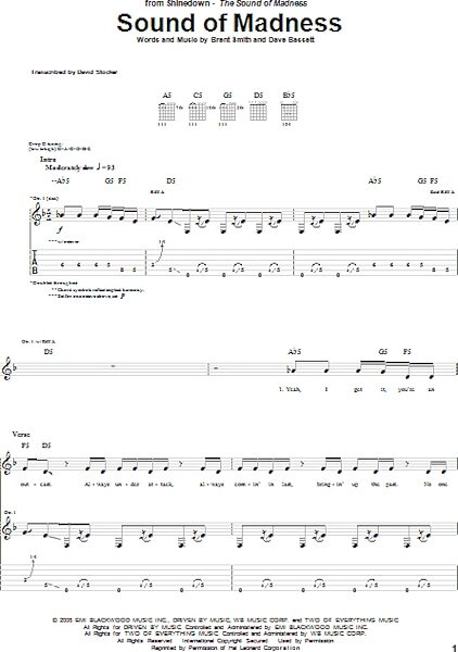 Sound Of Madness - Guitar TAB, New, Main