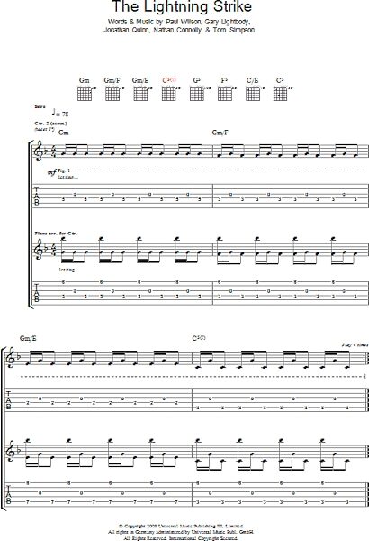 The Lightning Strike (What If The Storm Ends/The Sunlight Through The Flags/Daybreak) - Guitar TAB, New, Main