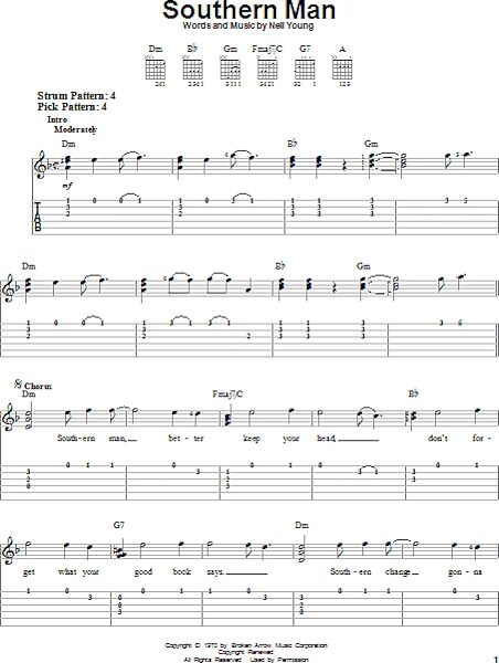 Southern Man - Easy Guitar with TAB, New, Main