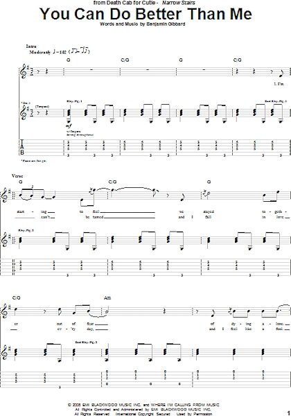 You Can Do Better Than Me - Guitar TAB, New, Main