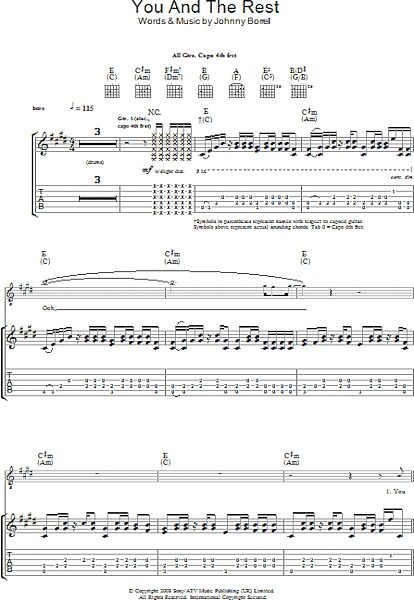 You And The Rest - Guitar TAB, New, Main