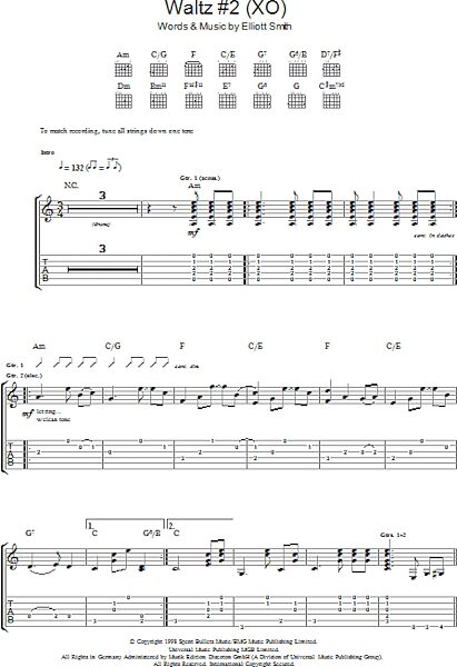 Waltz #2 (XO) - Guitar TAB, New, Main