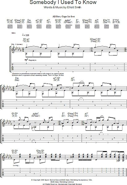 Somebody That I Used To Know - Guitar TAB, New, Main