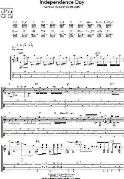 Independence Day - Guitar TAB, New, Main