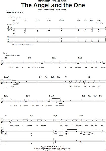 The Angel And The One - Guitar TAB, New, Main