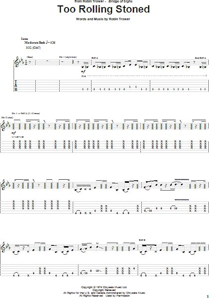 Too Rolling Stoned - Guitar TAB, New, Main