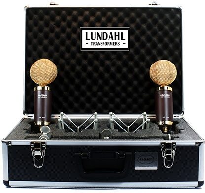 Cascade Microphones Fat Head II Stereo Pair Microphone Blumlein Package with Lundahl LL2913 Transformers, Brown and Gold in Case