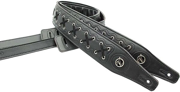 Vorson X Design Premium Leather Guitar Strap, Black, Black