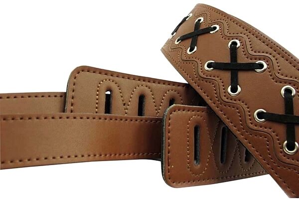 Vorson X Design Premium Leather Guitar Strap, Dark Brown, Dark Brown 2