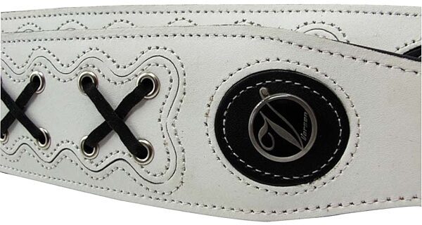Vorson X Design Premium Leather Guitar Strap, White, White 2