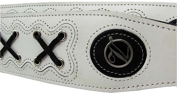 Vorson X Design Premium Leather Guitar Strap, White 2
