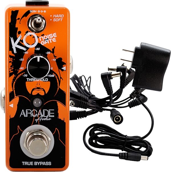 Arcade Audio KO Noise Gate Pedal, With Daisy Chain and Power Supply, pack