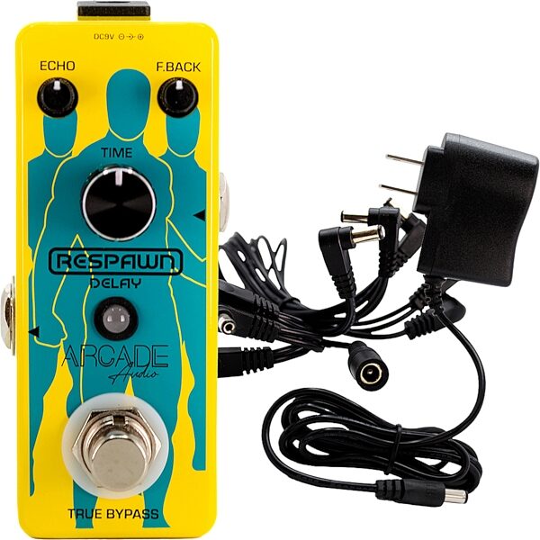 Arcade Audio Respawn Delay Pedal, With Daisy Chain and Power Supply, pack