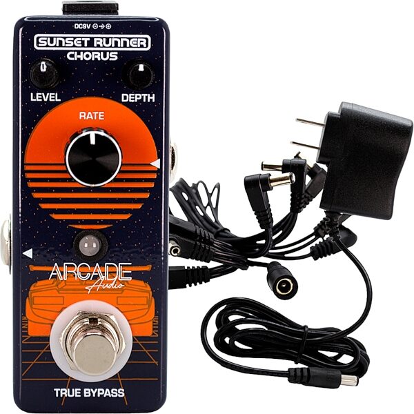 Arcade Audio Sunset Runner Chorus Pedal, With Daisy Chain and Power Supply, pack