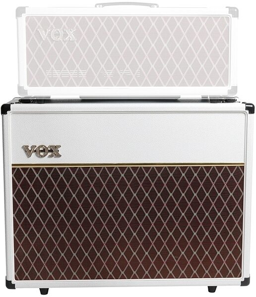 Vox Limited Edition V212C Guitar Cabinet, White Bronco (2x12 inch, 50 Watts), Main
