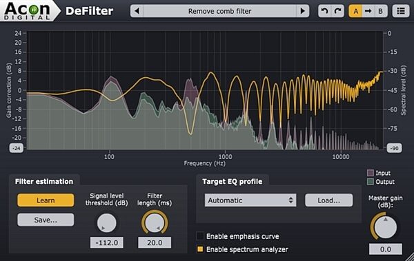 Acon Digital DeFilter Audio Plug-in Software, Digital Download, view