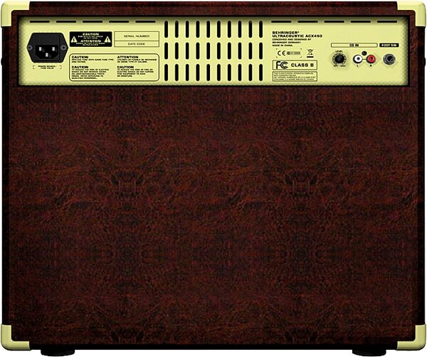 Behringer ACX450 Ultracoustic Acoustic Guitar Amplifier (45 Watts, 1x8"), Rear