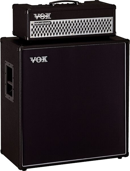 Vox Guitar Amplifier Half Stack with AD100VTH Head and V412BK Cabinet, Stack Angle