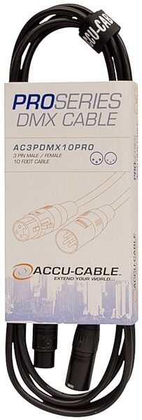 ADJ AC3PDMX PRO 3-Pin DMX Cable, 10 foot, 10 Foot