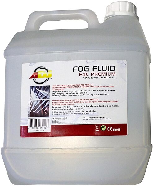 ADJ F4L Premium Fog Juice, New, Action Position Back