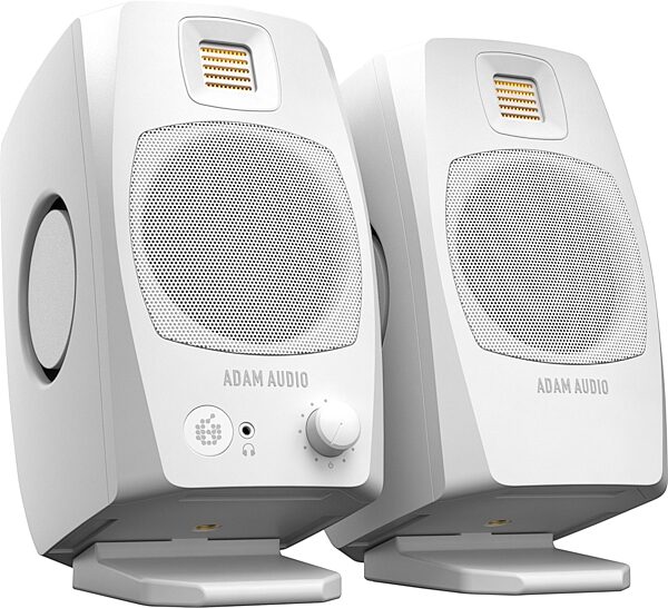 ADAM Audio D3V Active Desktop Studio Monitors, White, Pair, Action Position Back