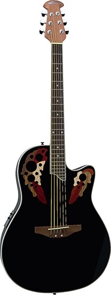 Applause AE48 Super-Shallow Acoustic-Electric Guitar, Black