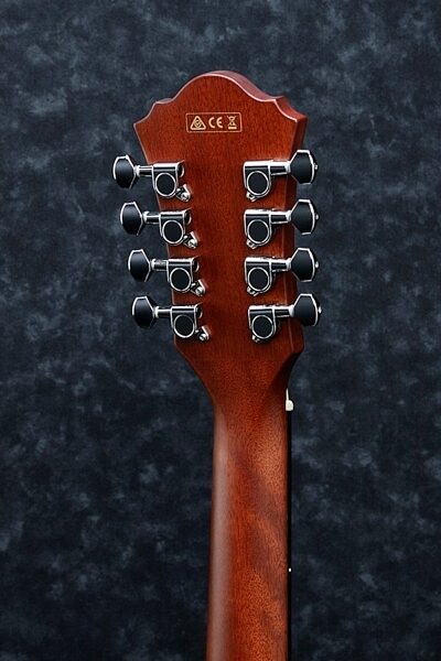 Ibanez AEL108TD Acoustic-Electric Guitar, 8-String, Headstock Back