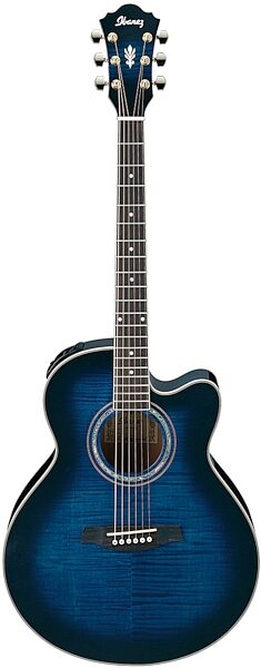 Ibanez AEL20E AEL Cutaway Acoustic-Electric Guitar, Transparent Blue Sunburst
