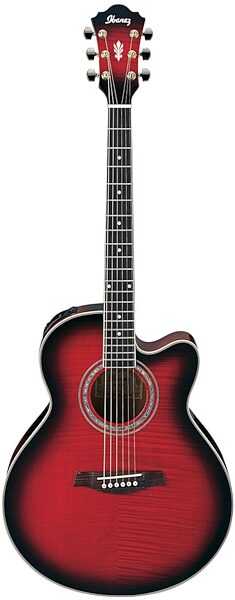 Ibanez AEL20E AEL Cutaway Acoustic-Electric Guitar, Transparent Red Sunburst