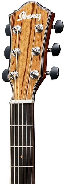 Ibanez AEW23ZW Zebrawood Acoustic-Electric Guitar, Headstock