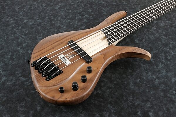 Ibanez Affirma Premium AFR5 Walnut Electric Bass, 5-String, (with Case), Angled Front
